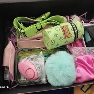 Pink And Green Set  LEFT, Beauty Defense Keychains NEW